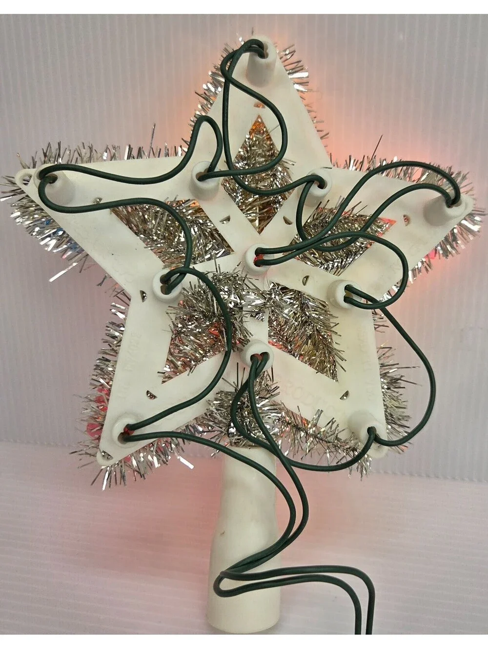 Vintage Beacon 11 Light Tree Top Star Christmas Topper Tinsel Tested Box CP-11